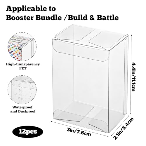 12 PCS Protector Box for Booster Bundle/Build and Battle, Booster Bundle Case, Booster Pack Protector (Will NOT fit New Booster Bundle) Compatible with Booster Bundle Pack Case Trading Cards