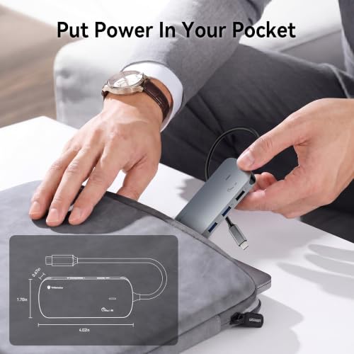 Yottamaster USB C Hub 5-in-1 with 4K HDMI for MacBook/iPad/iMac | USB C to HDMI with 100W PD, 4K@60Hz HDMI, 2*USB 3.2 Gen 2 10Gbps Data Transfer Ports, 1 USB 2.0 Port