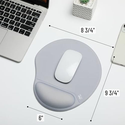 Mr. Pen- Ergonomic Mouse Pad with Wrist Rest | Light Gray Breathable Fabric with Memory Foam Cushion, Non-Slip Rubber Base, Gel Mouse Pad with Wrist Support - color: Light Gray