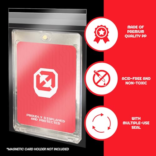 EVORETRO Resealable Team Bags for Trading Cards - 100 Pack Trading Card Team Bags for Toploaders & One-Touch (35pt–100pt) - Acid-Free Crystal Clear TCG Card Sleeves for Storage & Display - size: Resealable Team Bags (Pack of 100)