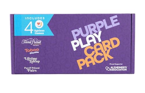Ageless Games Purple Play Card Pack – Limited Edition Card Game Bundle for Seniors & Family - Alzheimer's Association Charity Games for Memory Care & Multigenerational Fun - style: Purple Play Card Pack