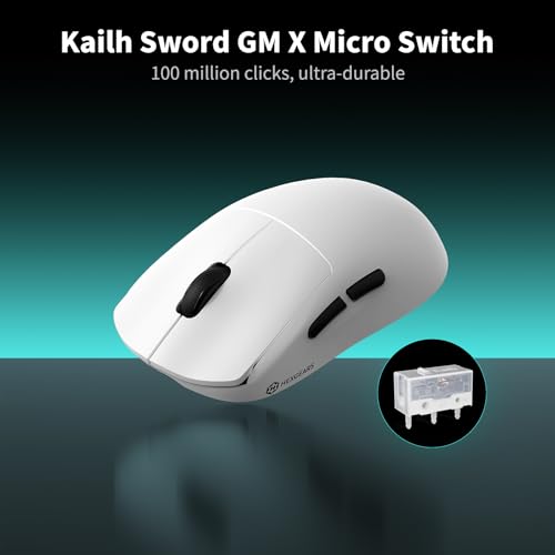 Hexgears H9 Wireless Gaming Mouse, BT5.0/2.4G Hz/USB C Gaming Mice, 12500DPI, 60g Lightweight, 5 Programmable Buttons, Web Driver, 150 hr Battery Life, Gaming Accessories for PC/Laptop/Mac (White) - color: White