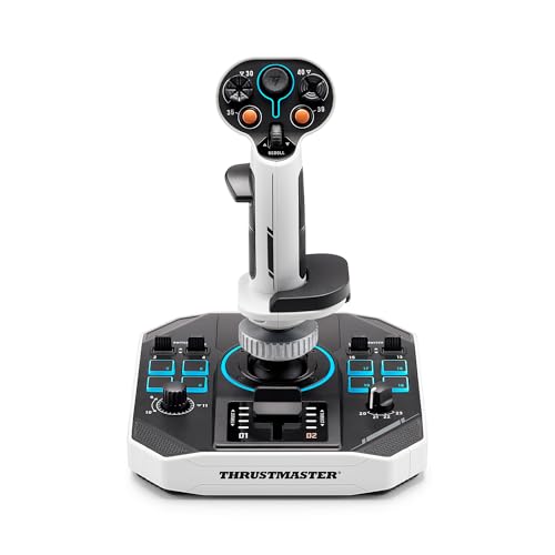 Thrustmaster Sol-R1 Hall-Effect Space Combat Flight Sim Joystick - PC | 44 programable actions buttons, detachable ambidextrous grip, central throttle, 2 triggers, ministick, backlit design - style: Sol-R1 Flight Stick