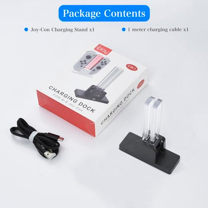 ELUTENG Nintendo Switch Controller Charger, 2 Port Joycon Charging Dock with LED Indicator & 3.3Ft USB-C Charging Cable for Switch & Joy-Con Controllers - color: White