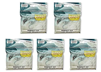 5 Packs Dragon Shield Inner Sleeve Sideloader Clear Standard Size 100 ct Card Sleeves Value Bundle! - color: Side Loader Clear