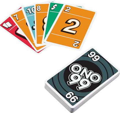 Mattel Games ONO 99 Card Game from the Makers of UNO for Kids, Adults & Families, Add Numbers & Don't Go Over 99