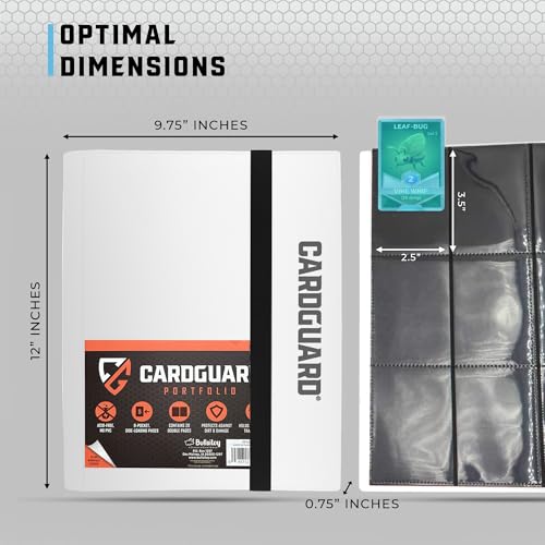CardGuard Trading Card Binder Pro-Folio – 9 Pocket Binder - Side-Loading Album, Durable & Acid-Free Storage for Pokémon, YuGiOh, MTG, TCG, Game & Sports Cards, White - color: White