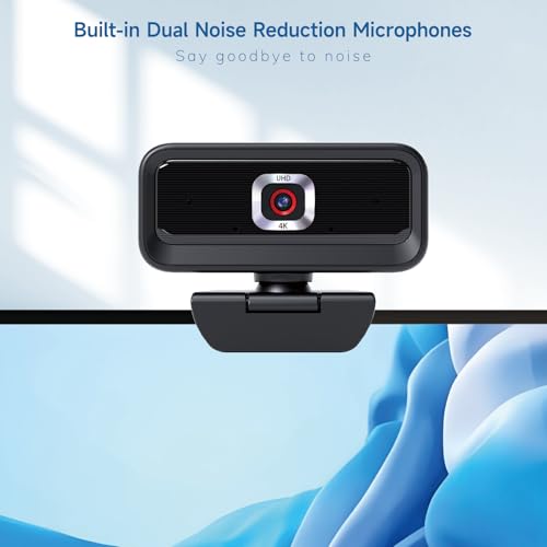 4K Webcam for PC, Computer Camera for Desktop, USB Webcam with Tripod,2 Noise Reduction Mics, Built-in Privacy Cover, for PC/Zoom/Skype/Team/Laptop/MacBook/Windows - style: 4K Updated Autofocus