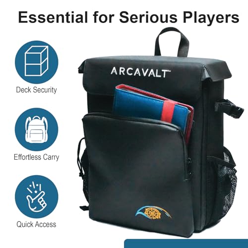 TCG Backpack for Trading Cards and Players | MTG Card Box, Rigid Compartment, Fits Deck Boxes & Binders | Water Resistant, Reinforced Premium Storage Bag with Shoulder Straps