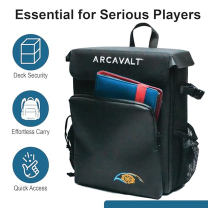 TCG Backpack for Trading Cards and Players | MTG Card Box, Rigid Compartment, Fits Deck Boxes & Binders | Water Resistant, Reinforced Premium Storage Bag with Shoulder Straps