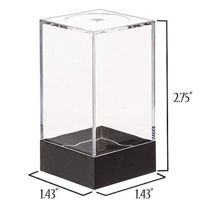 Wiz Dice - Dice Boxes - Clear Acrylic Display Box for Storage of Figurines, Collectibles, DnD Dice Set, Other Valuables - 1.43" x 1.43" x 1.75" - 10 ct - size: Large