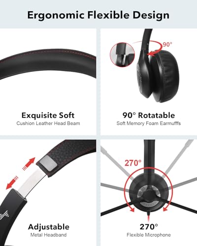 JIAMQISHI USB Headset with Mic for PC, On-Ear Computer Laptop Headphones with Noise Cancelling Microphone Control for Home Office Online Class Skype Zoom (3.5mm, Black) - color: Black, style: 3.5mm