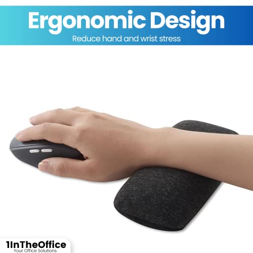 1InTheOffice Mouse Wrist Rest, Beaded Wrist Support Pad Ergobeads, Black
