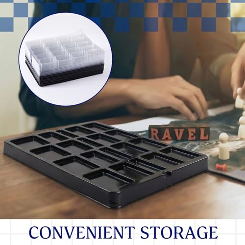 Novabright 10 Pack Game Piece Counter Trays with Clear Lids Game Board Card Sorting Tray Storage Organizer Box Wargames TCG Collection, Each Case Has 20 Compartments