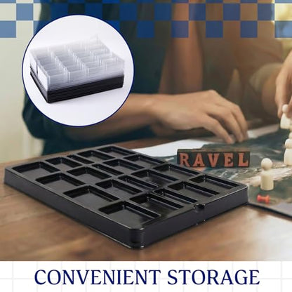 Novabright 10 Pack Game Piece Counter Trays with Clear Lids Game Board Card Sorting Tray Storage Organizer Box Wargames TCG Collection, Each Case Has 20 Compartments