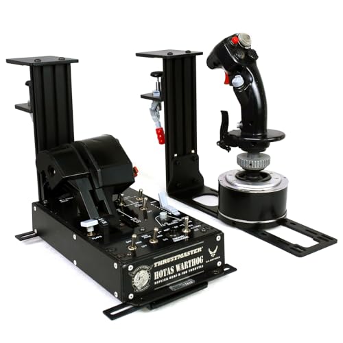 Meza-Set of 2 Heavy Duty Hotas Desk Mounts Compatible with Logitech G X52/X52 Pro/X56/X56 Rhino/Thrustmaster T.16000M FCS/TCA Officer Pack Airbus