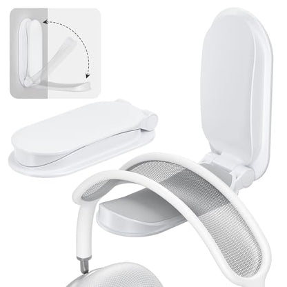 Itramax Wall Mount Headphone Hanger,Adhesive Headset Holder for Desk,2 Pack Foldable Headphone Monitor Stand Holder,Sticky PC Gaming Headset Earphone Hook for AirPods Max,HyperX,Sennheiser,Xbox-White