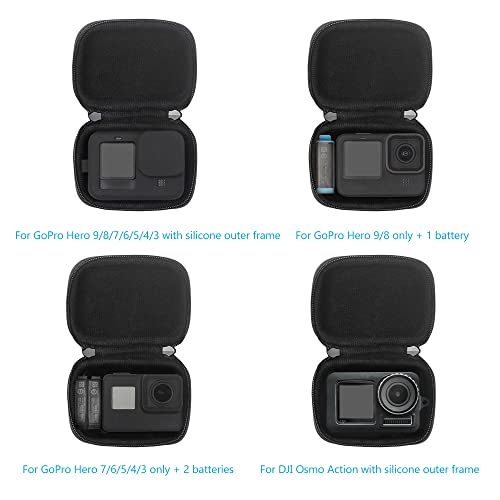 JSVER Carrying Case for GoPro Hero 13 Hard Travel Storage Case for Hero 13/12/11/10/9/8/7/6/5/4/3, DJI Osmo Action 5 Pro/4/3, AKASO Brave 8/EK7000/EK7000 Pro, Insta360 Ace/Ace Pro, Apexcam - size: Small-T1