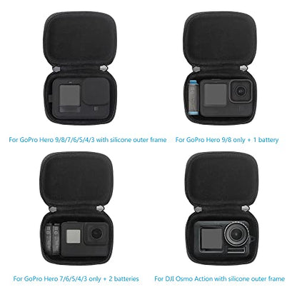 JSVER Carrying Case for GoPro Hero 13 Hard Travel Storage Case for Hero 13/12/11/10/9/8/7/6/5/4/3, DJI Osmo Action 5 Pro/4/3, AKASO Brave 8/EK7000/EK7000 Pro, Insta360 Ace/Ace Pro, Apexcam - size: Small-T1