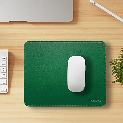 Leather Double Side Mouse Pad With Stitched Edge - Waterproof Ultra Thin for Computers, Laptop, Office & Home, 10.2 x 8.3 Inch, 1 Pack (Dark Green) - color: Dark Green