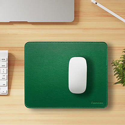 Leather Double Side Mouse Pad With Stitched Edge - Waterproof Ultra Thin for Computers, Laptop, Office & Home, 10.2 x 8.3 Inch, 1 Pack (Dark Green) - color: Dark Green