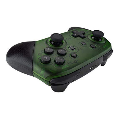 eXtremeRate Transparent Clear Green Faceplate and Backplate for Nintendo Switch Pro Controller, DIY Replacement Shell Housing Case for Nintendo Switch Pro - Controller NOT Included - color: Clear Green