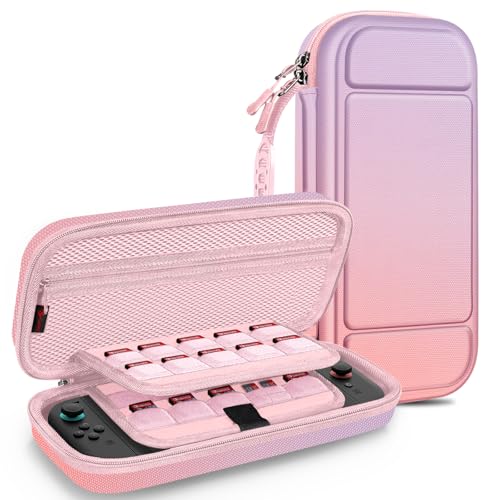 FINTIE Carrying Case for Nintendo Switch 2 (2025), Shockproof Hard Shell Switch 2 Case, Protective Cover Travel Bag with 19 Game Card & 2 Micro SD Card Slots & Inner Pocket, Fantasy Ombre - color: Fantasy Ombre