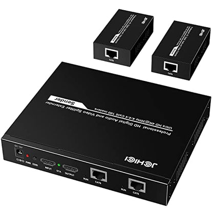 HDMI Extender Splitter 1 x 2, JCHICI 4K@30Hz 100M(328fts) HDMI Splitter with Loopout and EDID Copy Function, Lossless Transmission and Zero Latency, Support 3D - size: HDMI Extender Splitter 1 x 2