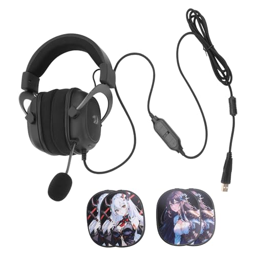 Redragon H510 AK RGB Wired Gaming Headset - 7.1 Surround Sound - 53MM Audio Drivers in Memory Foam Ear Pads w/Replaceable Shell- Multi Platforms Headphone - USB Powered for PC/PS4/NS - color: Black