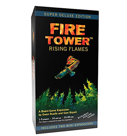 Deluxe Fire Tower Board Game + Super Deluxe Rising Flames Expansion Bundle (Includes Two Mini expansions!) - Fight fire with fire in Fast paced and Competitive Game | Easy to Learn | 15-30 min