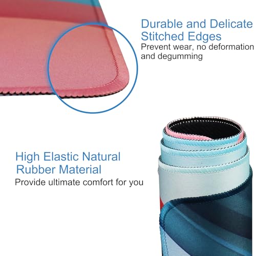 Extra Large Gaming Mouse Pad 31.5 x 11.8 in, Waterproof Mousepad with Stitched Edges, Premium Microfiber Cloth Surface, Non-Slip Base Keyboard Desk Mat for Home Office Gaming, Desktop Blue Red - color: Desktop Blue Red, size: 31.5L x 11.8W inches