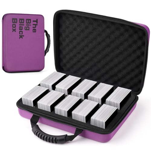 1200-2200 Card Game Case for Cards Against Humanity Game,Collectible Trading Card Storage Holder Compatible for Pokemon Cards, Sports Card and Baseball Cards,Playing Card Travel Carrying Case Fit All - color: Purple