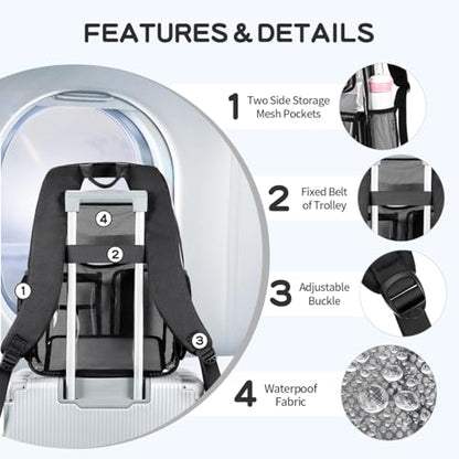 Cusangel Clear X-Large Backpack Heavy Duty Clear BookBag,17.5inch TPU Large Capacity See Through Backpack for Sport Events,Travel,Plastic backpacks for 15age+ - color: Black 17.5inch