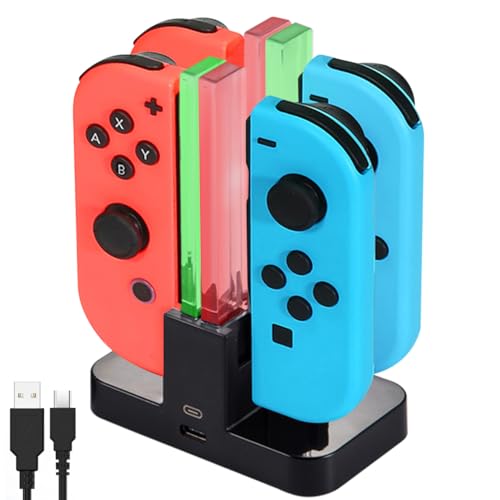 Charging Dock for Nintendo Switch, Diyife Charging Dock Replacement for Nintendo & Charger for Switch Joy Con, with LED Indicator, USB Type-C Interface, Charging 4 Gamepads Together
