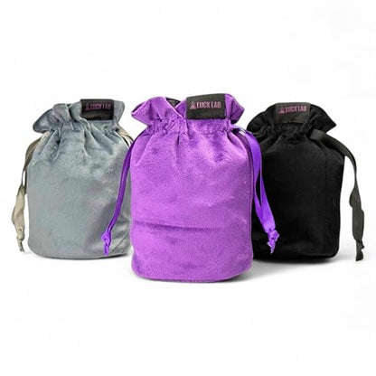 Velvet Drawstring Dice Bag - Set of Three Colors - Dungeons and Dragons Fabric/Standing Cotton Fabric Dice Bags/D&D Dice Pouch/Small Pouch/Velvet Jewelry Bag (Purple, Black, Grey) - color: Purple, Black, Grey
