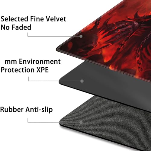 JVGFYNKL MTG Playmat + Drawstring Travel Pouch + 6 Dice Counter, for Tabletop Trading Card Game Playmats or Large Mouse Pad, Anti-Slip Rubber 24 x 14 in, King of Skeletons TCG Playmat - color: JV-Playmat-1-F-154
