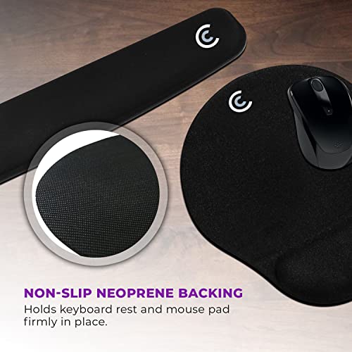 4pc Premium Wrist Rests for Keyboard and Mouse Pad Set - Memory Foam Cushion, Black - Ergonomic Wrists Hand Arm Rest Support for Laptop Computer Desk and Gaming - Carpal Tunnel Syndrome Relief - style: Premium