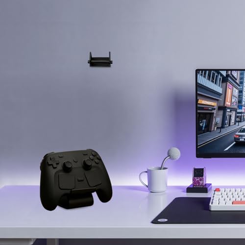 Wall-mounting & Desktop Storage Stand for Steam Controller 2 2026 Game Controller Display Stand and Storage Rack Lightweight Durable PLA Material (Gray) - color: Gray