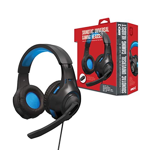 Armor 3 SoundTac Universal Gaming Headset with Inline Volume Control -Blue | Compatible with Switch 2/Switch/Xbox Series X|S, PS5/PS4/PC with Clear Stereo Sound, 4 ft. Cable- Blue - color: Blue