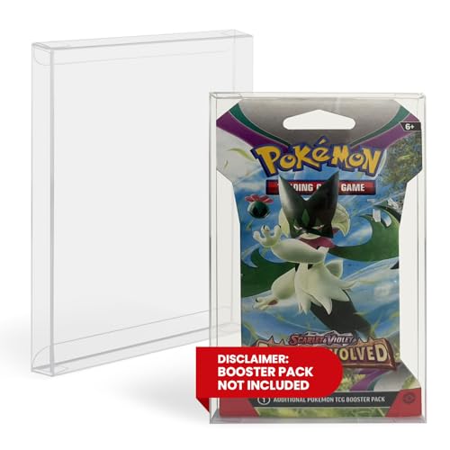 EVORETRO Retail Booster Pack Protectors for Pokémon – 0.40mm PET Case for Sealed Cardboard Packs – Clear Display & Storage – Fits Standard Packs – 10-Pack Durable Protective Case - size: Retail Booster Pack Protectors (Pack of 10)