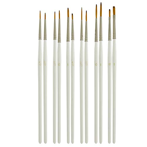 U.S. Art Supply Miniature Detail Paint Brush Set - 12 Miniature Brushes for Art Painting - Acrylic, Watercolor, Oil - style: 12-Piece