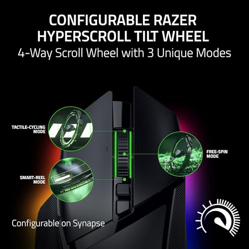 Razer Basilisk V3 35K Wired Ergonomic Gaming Mouse, Black | 35K DPI Optical Sensor Gen 2, HyperScroll Tilt Wheel, 13 Customizable Controls, Chroma RGB, Optical Switches Gen 3