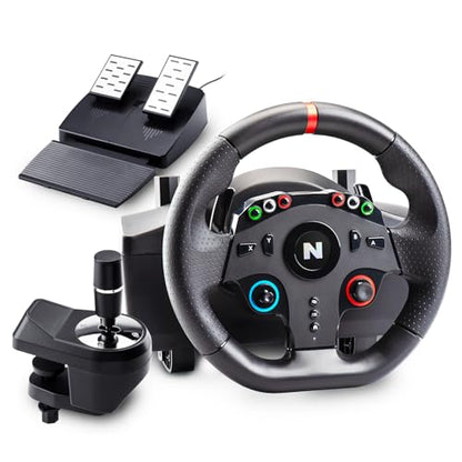 Nitho Drive Pro ONE Racing Wheel with Pedals and Separate Shifter, 270° Gaming Steering Wheel Compatible with PC, PS4, Switch, Xbox One & Xbox Series X|S, Zero Dead Zone Driving Sim with Vibration