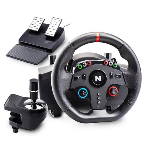 Nitho Drive Pro ONE Racing Wheel with Pedals and Separate Shifter, 270° Gaming Steering Wheel Compatible with PC, PS4, Switch, Xbox One & Xbox Series X|S, Zero Dead Zone Driving Sim with Vibration