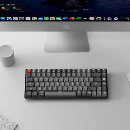 Keychron K2 75% Layout Bluetooth Wireless Mechanical Gaming Keyboard Silent K Pro Red Switch/White LED Backlit/USB C/Anti Ghosting/N-Key Rollover, 84 Keys, for Mac Windows - color: Keychron Silent K Pro Red Switch