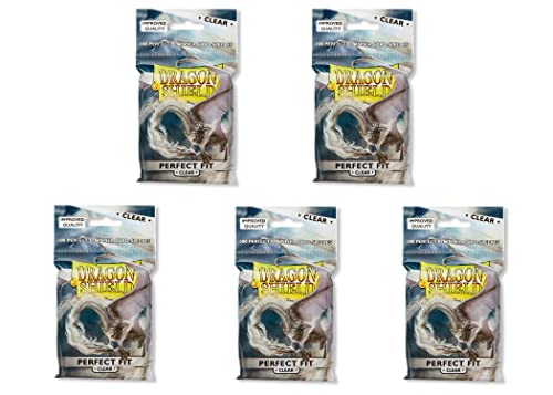 5 Packs Dragon Shield Inner Sleeve Clear Standard Size 100 ct Card Sleeves Value Bundle! - color: Top Loader Clear