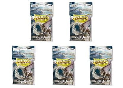 5 Packs Dragon Shield Inner Sleeve Clear Standard Size 100 ct Card Sleeves Value Bundle! - color: Top Loader Clear