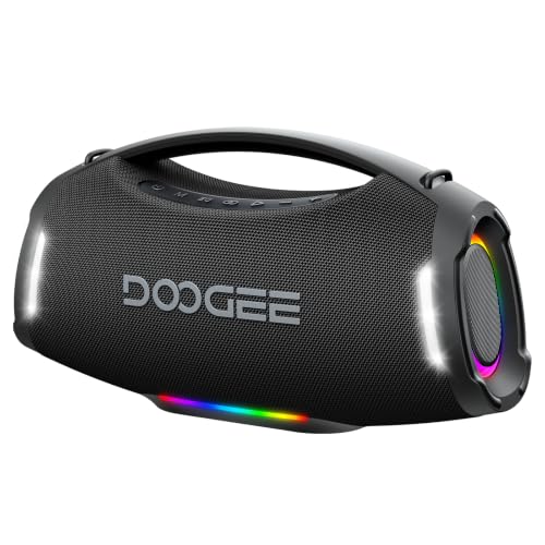 Portable Wireless Speaker, 250W Peak/220W RMS Loud Boombox Speaker, Deep Bass Outdoor Party Speaker, 20H Playtime, IPX5 Waterproof, RGB Lights, TWS Pairing, USB/TF/AUX