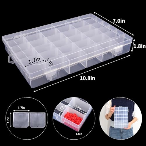 Bead Organizer Storage 36 Grid Jewelry Tackle Craft Box Adjustable Dividers - color: 1 Pack