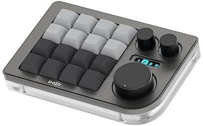 KEEBMONKEY Megalodon Triple Knob Macro Pad Programmable Designer Mini Keyboard 16 Keys (Grey) - color: Grey